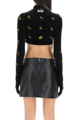 'CURRENCY' CHENILLE CROPPED-TOP